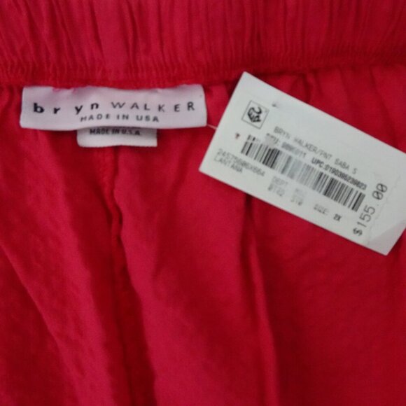 Bryn Walker Cropped Pants Women's Plus Size 2X Pink Cotton Pull On Relaxed NEW - Picture 6 of 9